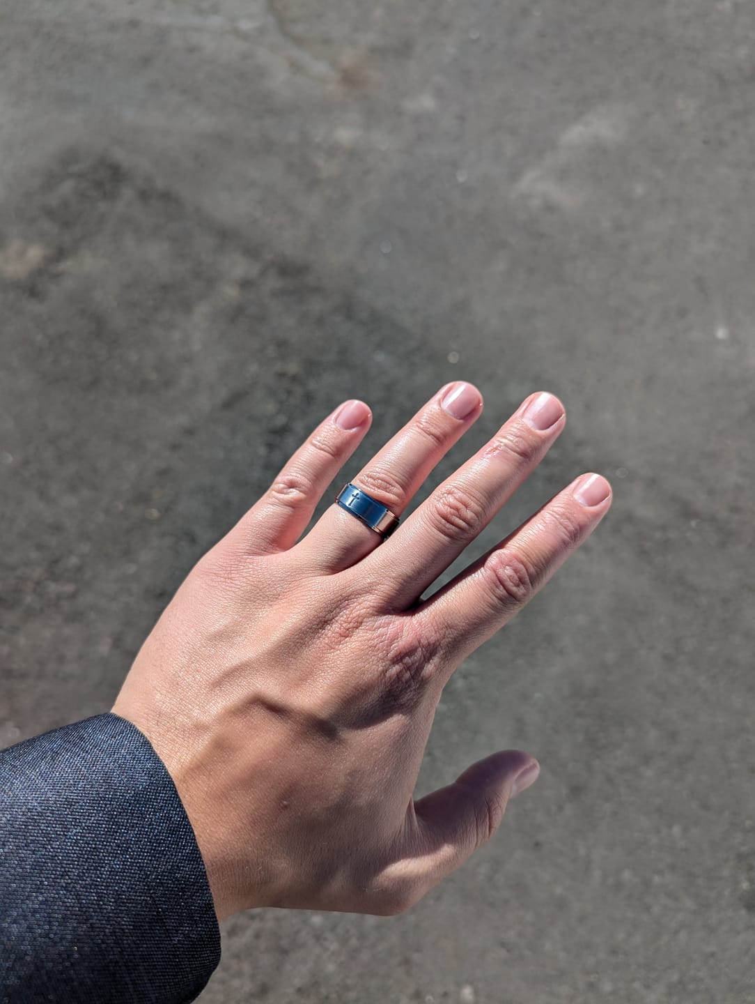 Customer photo review of Mens Cross Ring - Titanium 8mm