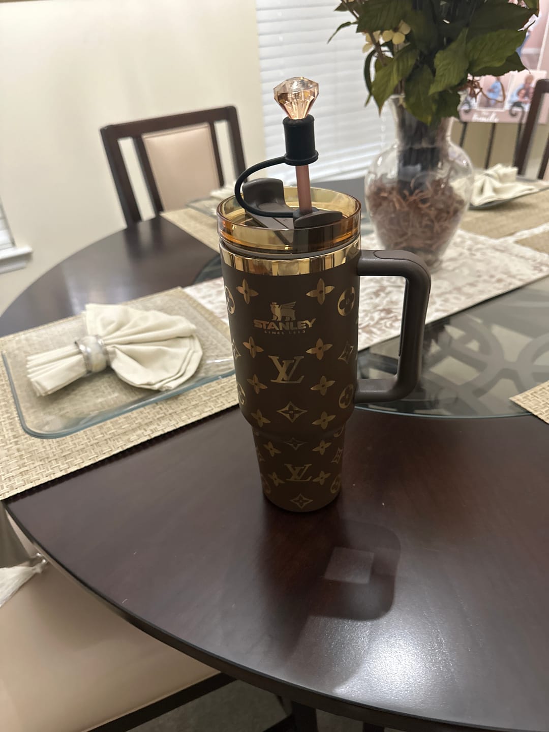 Customer photo review of Luxe Tri-Color Crystal Gem Straw Toppers (3-Pack)