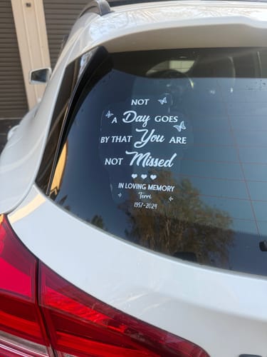 Customer photo review of Although We Are Apart Your Spirit Lives Within Me Personalized Memorial Decal/Sticker