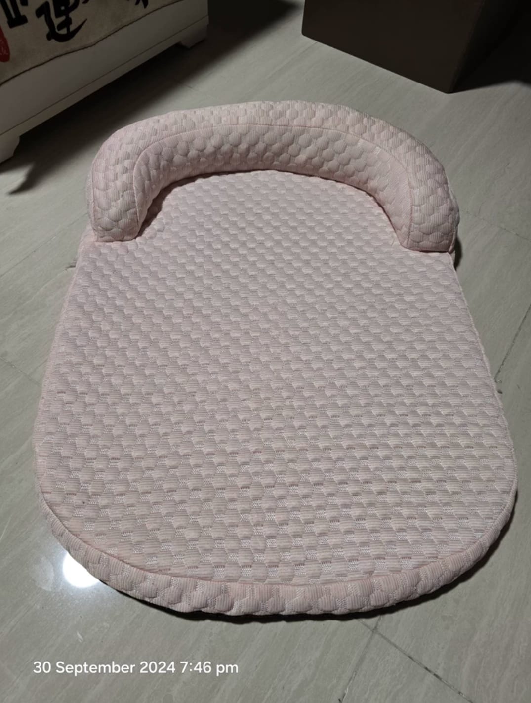 Customer photo review of ChillBuddy Pet Cooling Bed: Cool Comfort Deluxe