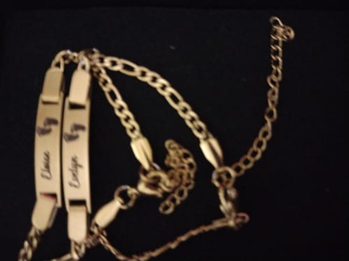 Customer photo review of Personalized Baby Name and Birthstone Bracelet