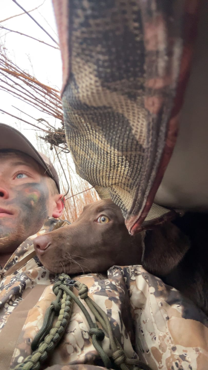 Customer photo review of TIDEWE Men’s Heated Duck Hunting Jacket with Fleece Lining, Waterproof 1/2 Zip Jacket for Hunting (Veil Avayde Camo, Size S-XXXL)