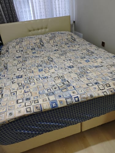 Customer photo review of Casa Carina Ranforce Çift Kişilik Lastikli Çarşaflı Nevresim Takımı Quadra Mavi