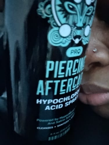 Customer photo review of Piercing Aftercare Hypochlorous Acid Spray