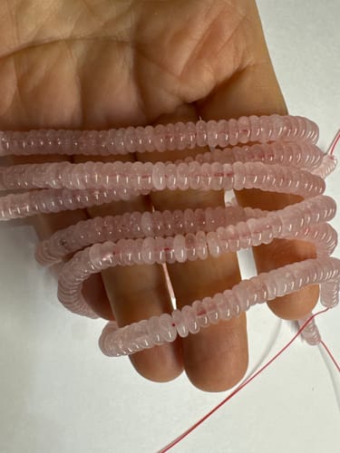 Customer photo review of 15.25" 2x6mm Natural Rose quartz rondelle heishi spacer beads