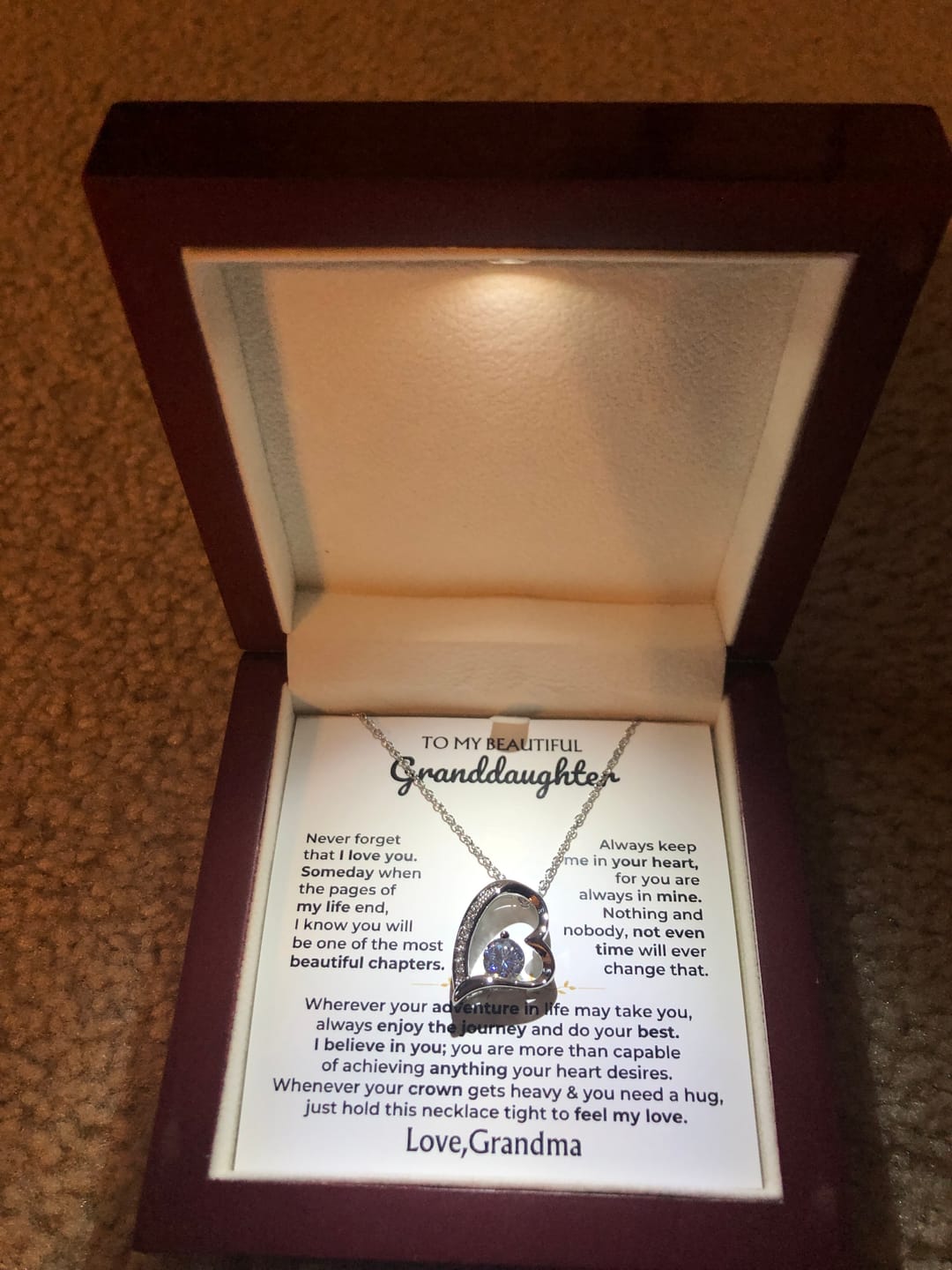 Customer photo review of To My Beautiful Granddaughter - Forever Love Gift Set - SS595