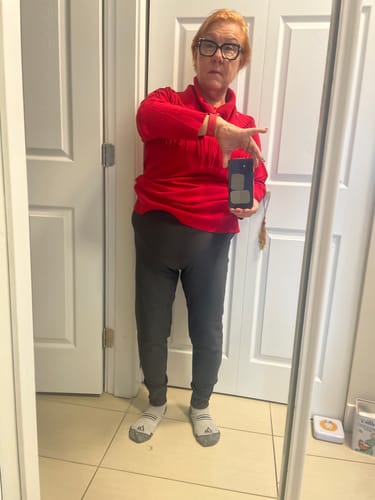 Customer photo review of Velvet Thermal Leggings with Tummy Control for Stylish Warmth