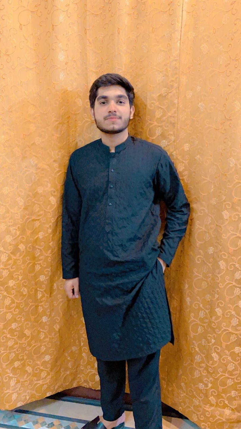 Customer photo review of Gents Unstitched wash n wear Embroidery Suit (nova crown)jet black 07