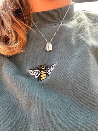 Customer photo review of Stamped Initial Necklace - Rectangle