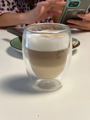 Customer photo review of Double-Wall Glass Coffee Mugs