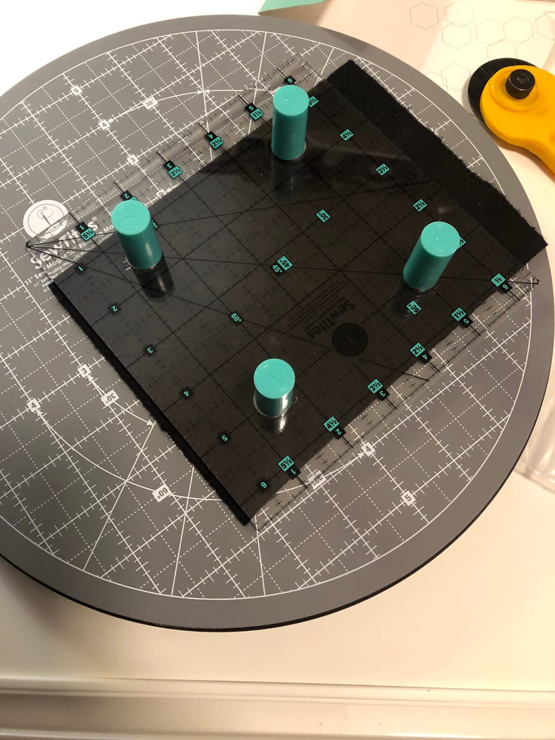 Customer photo review of Sew Magnetic 6.5" x 6.5" Ruler