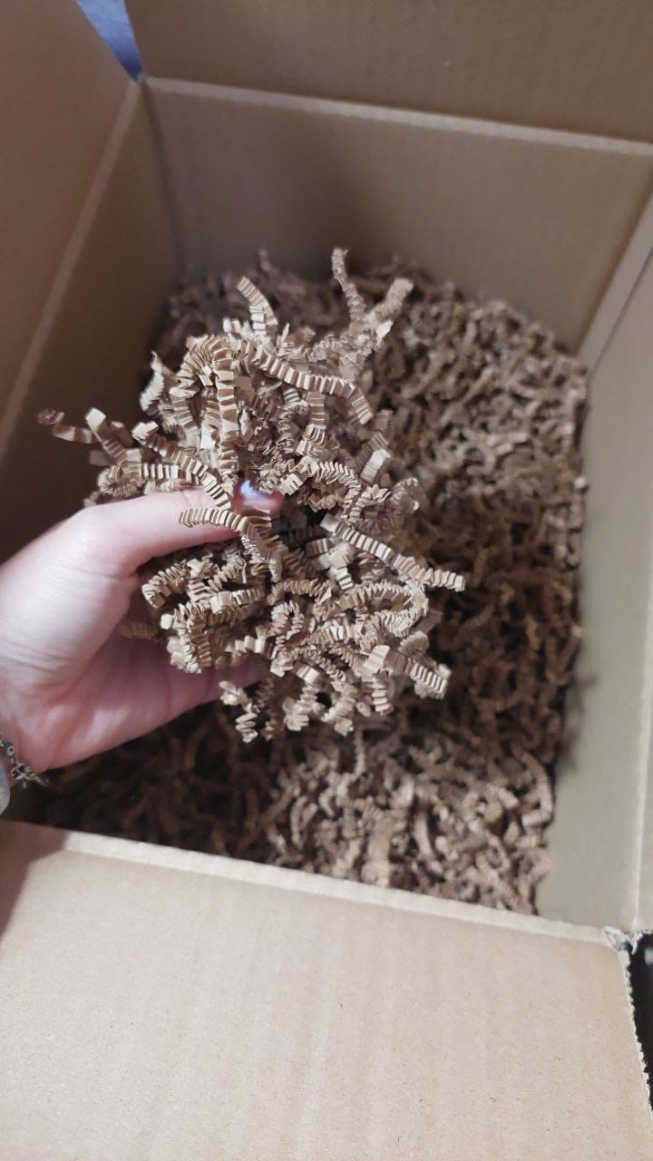Customer photo review of Virutas de relleno kraft de calidad premium