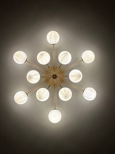 Customer photo review of Blossom 12-Light Opal Glass Bubble Semi Flush Chandelier