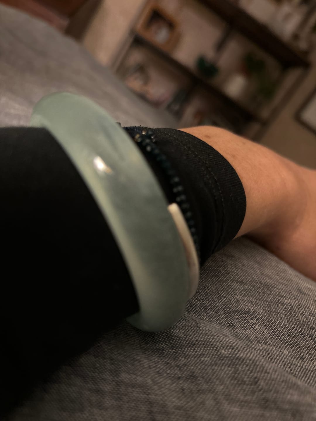 Customer photo review of Buddha Stones Jade Protection Healing Bangle Bracelet