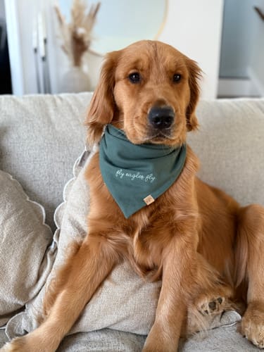 Customer photo review of Custom Saying Embroidered Bandana