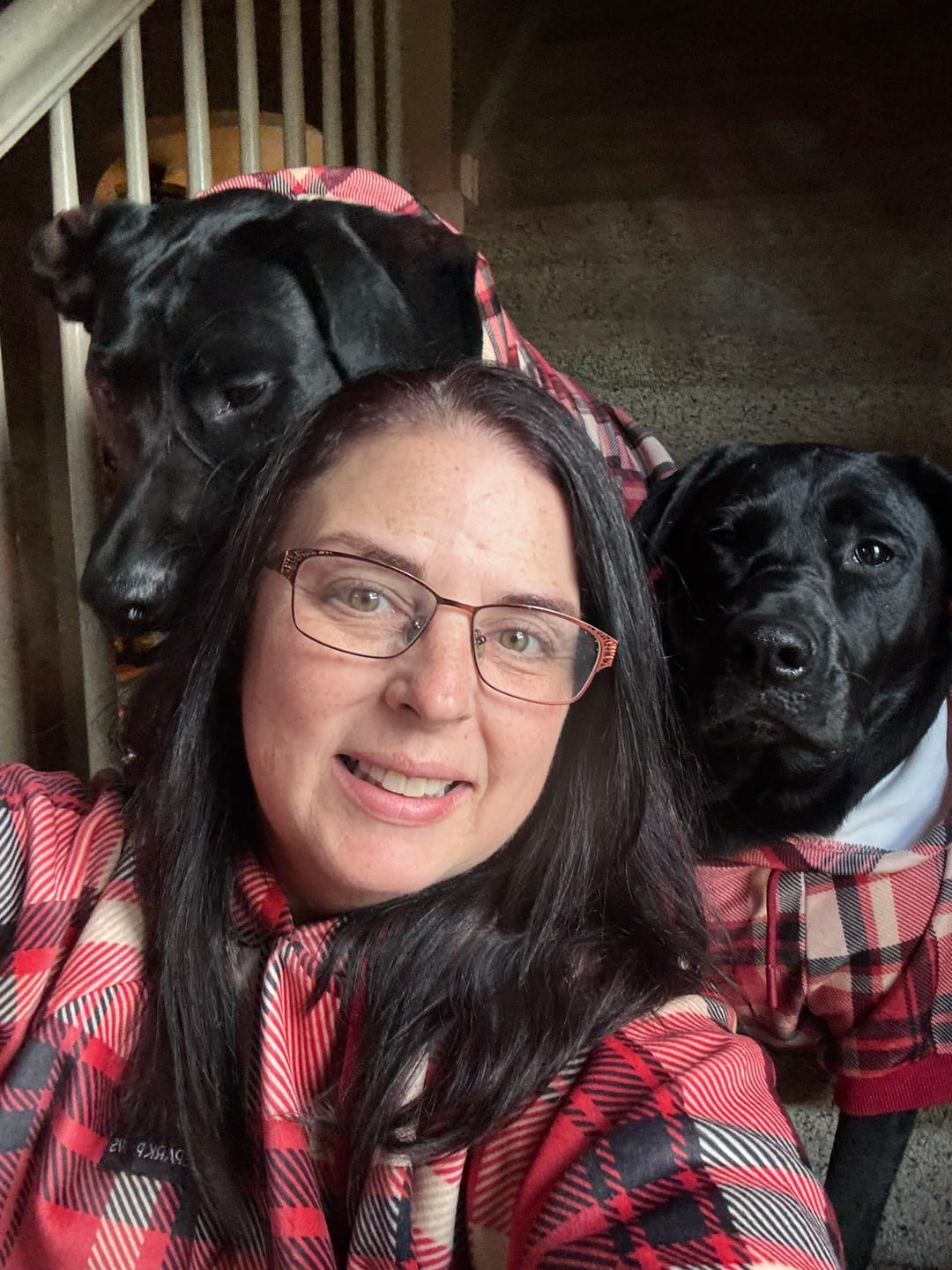 Customer photo review of Red Plaid Human Hoodie