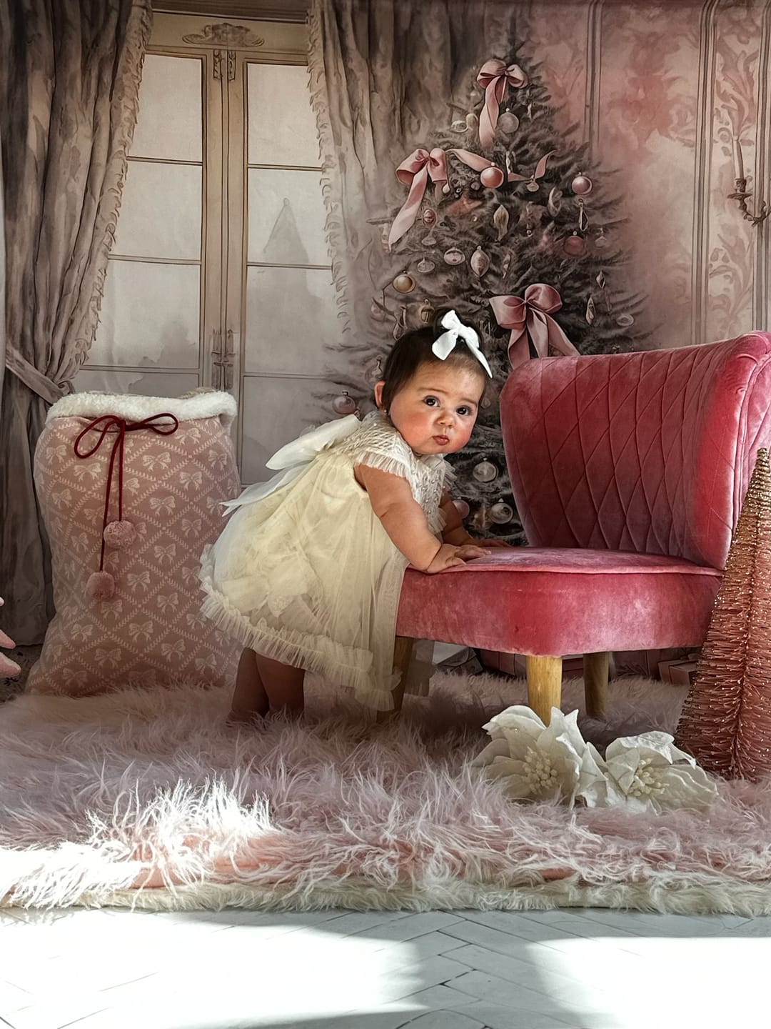 Customer photo review of Bella Buttermilk Tulle Blouse and Bloomers Set