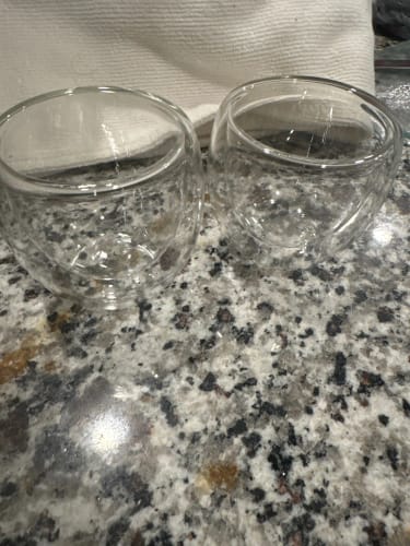 Customer photo review of Double-Wall Glass Coffee Mugs
