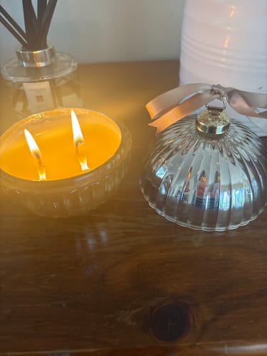 Customer photo review of Christmas Candle Duo | 2x Mixed Bauble Colour Options