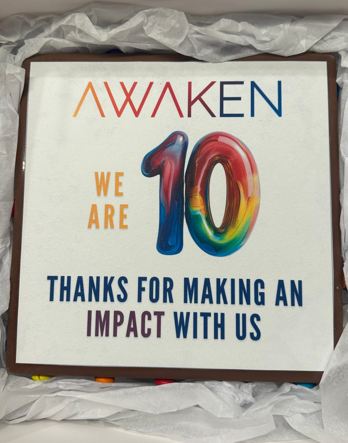 Customer photo review of 19 cm x 19 cm Square Pre-cut Custom Edible Icing Image