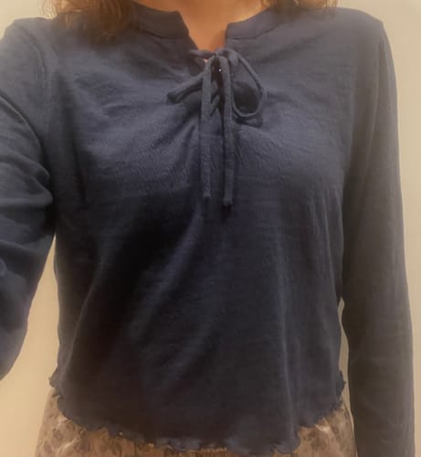 Customer photo review of Valerie Lace Up Long Sleeve Top
