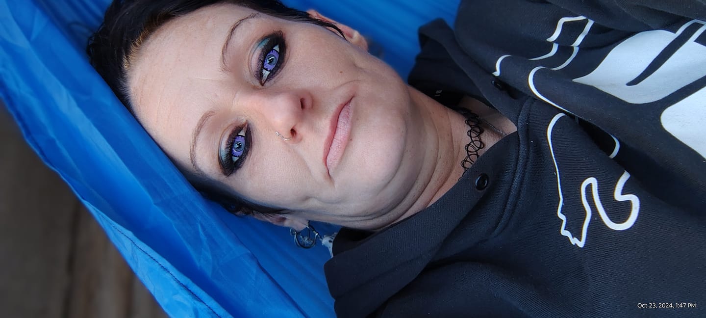 Customer photo review of Cosplay Lucifer's Eye Purple Prescription Colored Contact Lenses