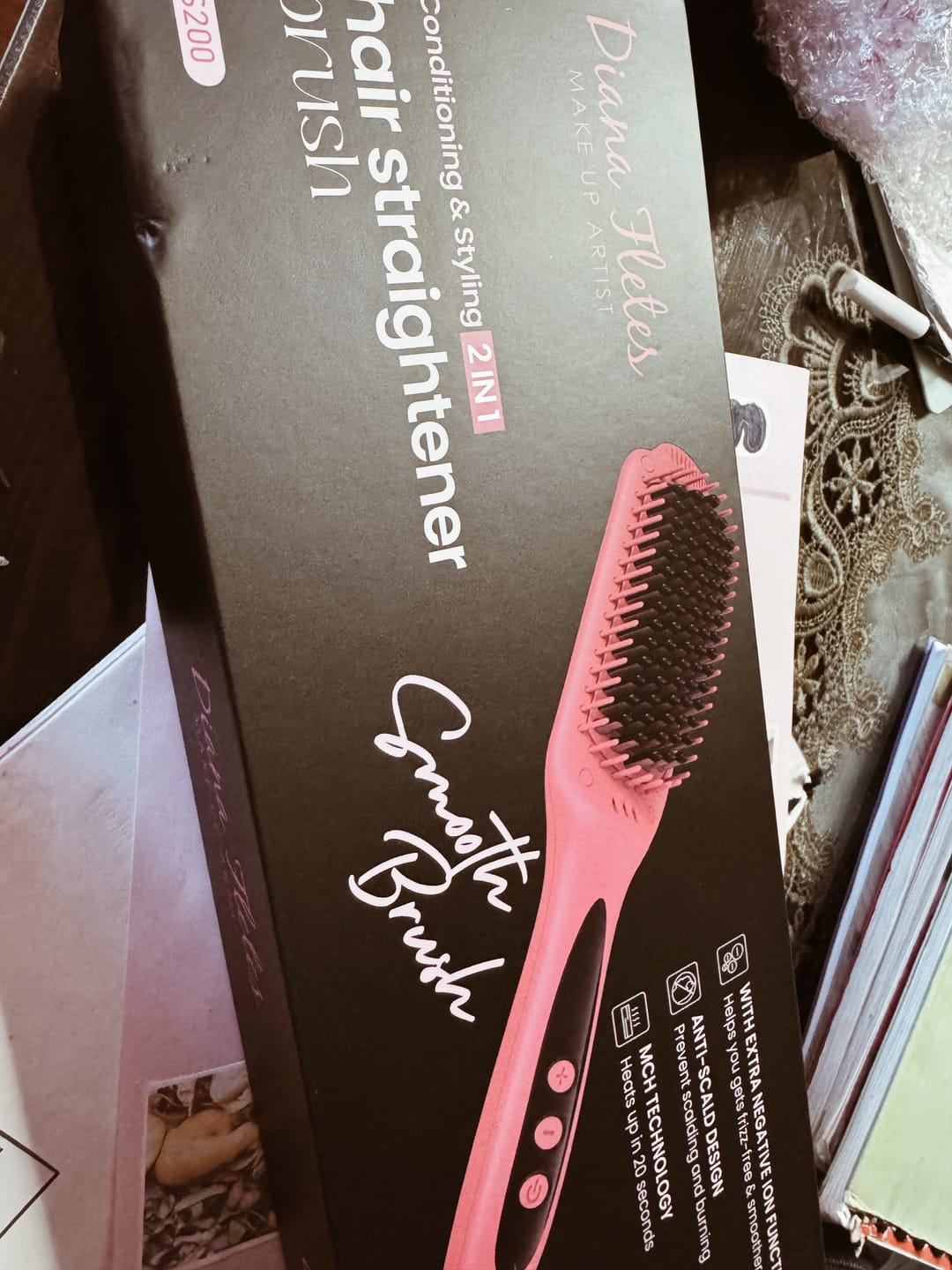 Customer photo review of Cepillo 2 IN 1  Alaciado Rápido Diana Fletes