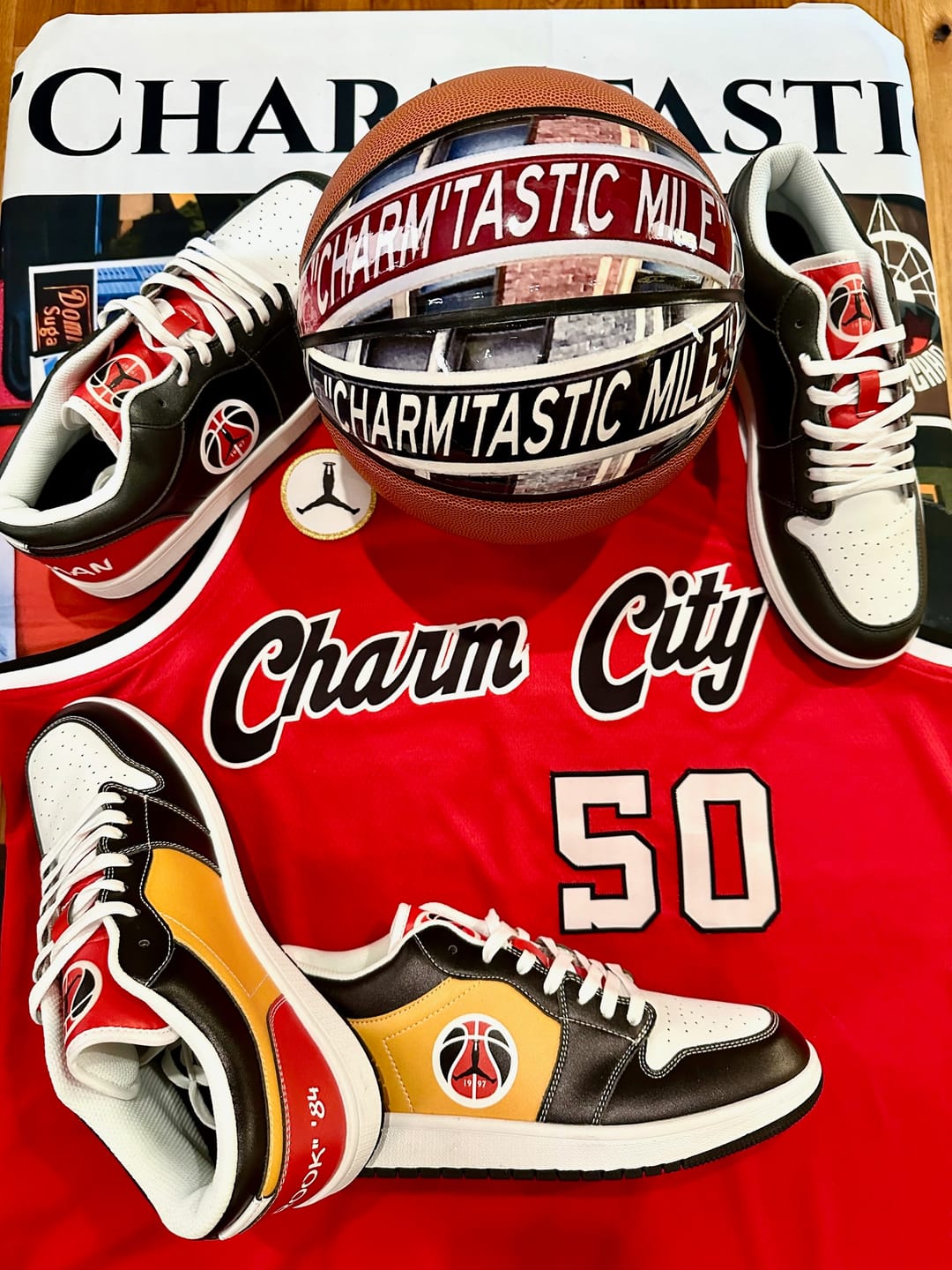 Customer photo review of Gifts for Businesses, branded client gifts Persoanlized American Cancer Society Sneakers, Custom Relay For Life Shoes, Love's Gift Shoes,AJ1-C03200