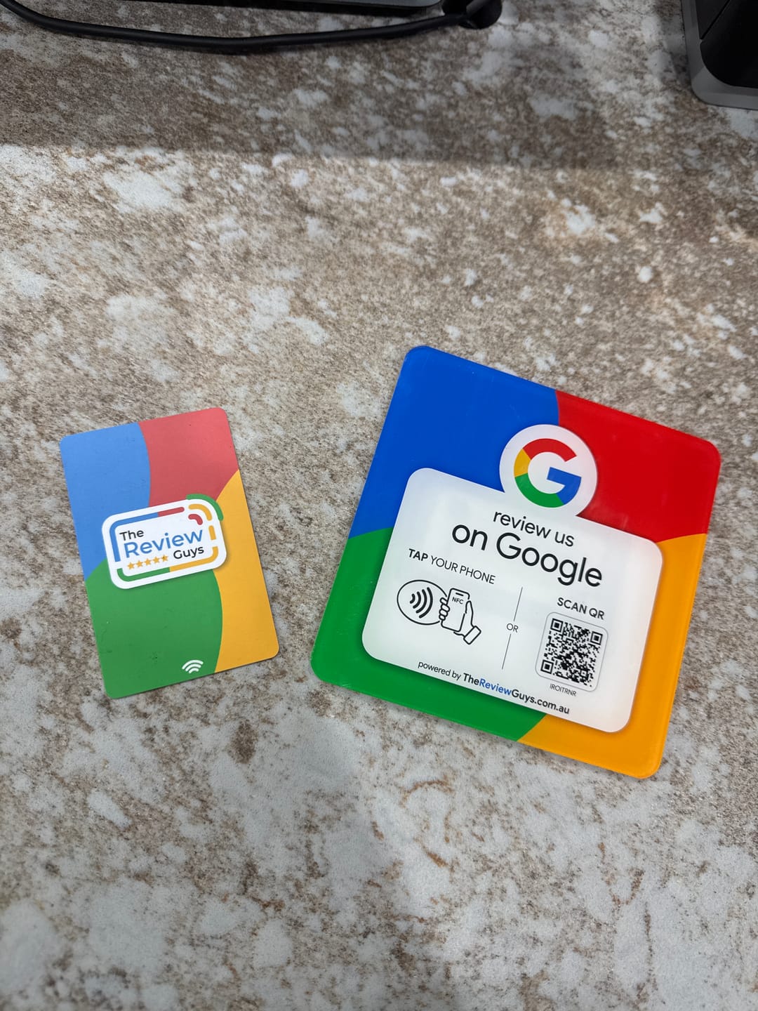 Customer photo review of Google Review NFC Plate +  QR Code