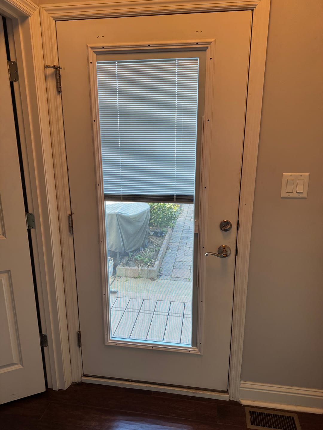 Customer photo review of Blink Enclosed Blinds Low-E Glass - 24" x 66" Frame Kit