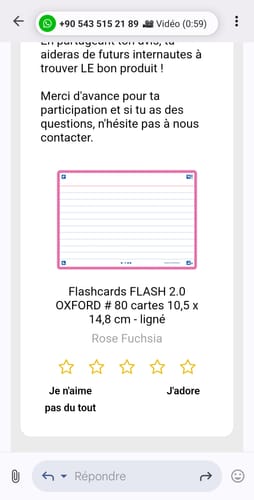 Avis photo d'un client sur Flashcards FLASH 2.0 OXFORD # 80 cartes 10,5 x 14,8 cm - ligné