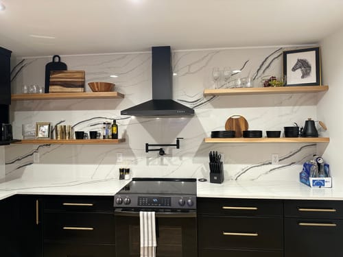 Customer photo review of White Oak Floating Shelves