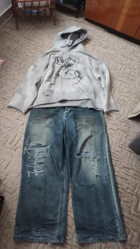 Customer photo review of Retro Ripped Hoodie