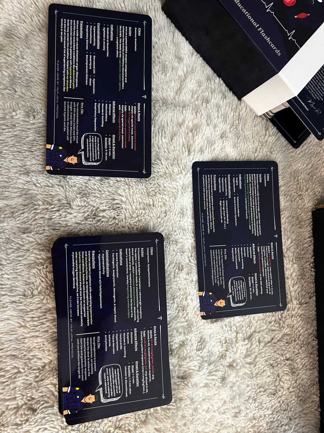Customer photo review of Paramedic Pharmacology Cards