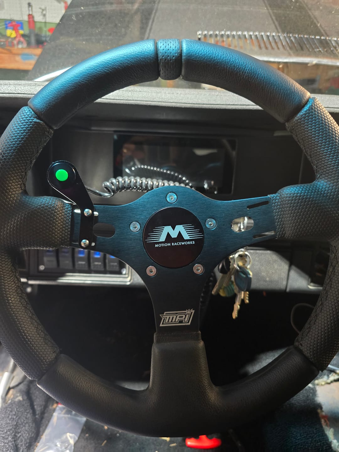 Customer photo review of Motion Raceworks Single Push Button Steering Wheel Bracket 15-00004
