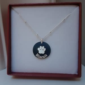 Customer photo review of Personalized Pet Paw Print Charm Necklace