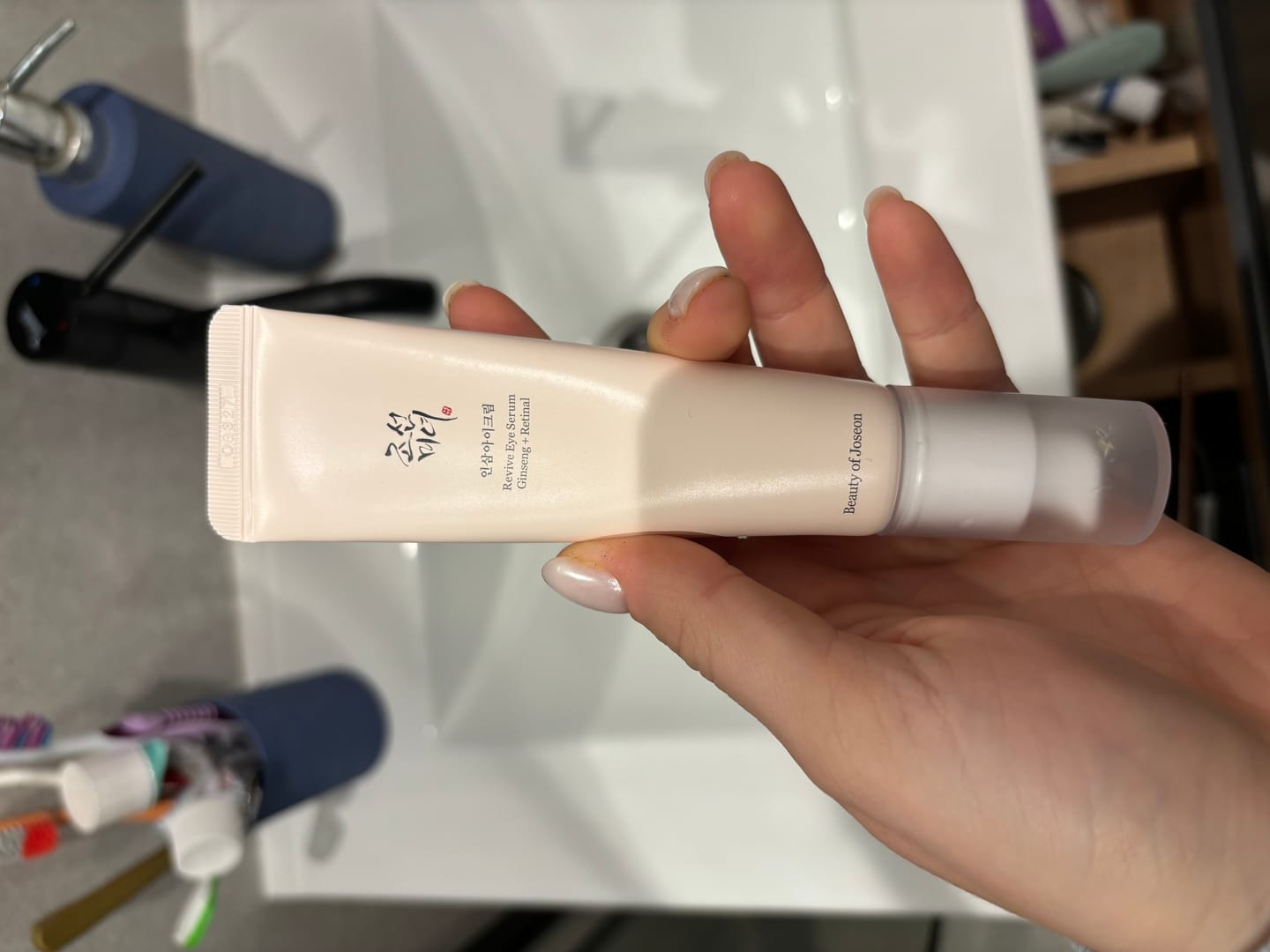 Customer photo review of Krēms ādai ap acīm ar žeņšeņu un retinālu Beauty Of Joseon Revive Eye Serum Ginseng + Retinal