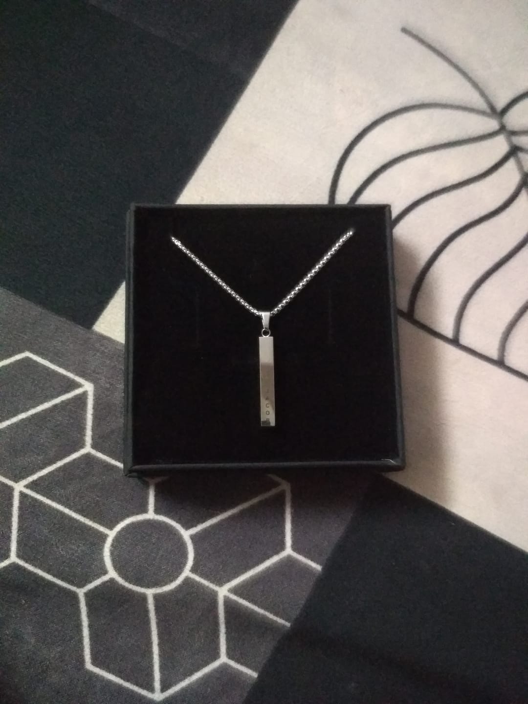 Customer photo review of Personalised Cuboid Locket for Men