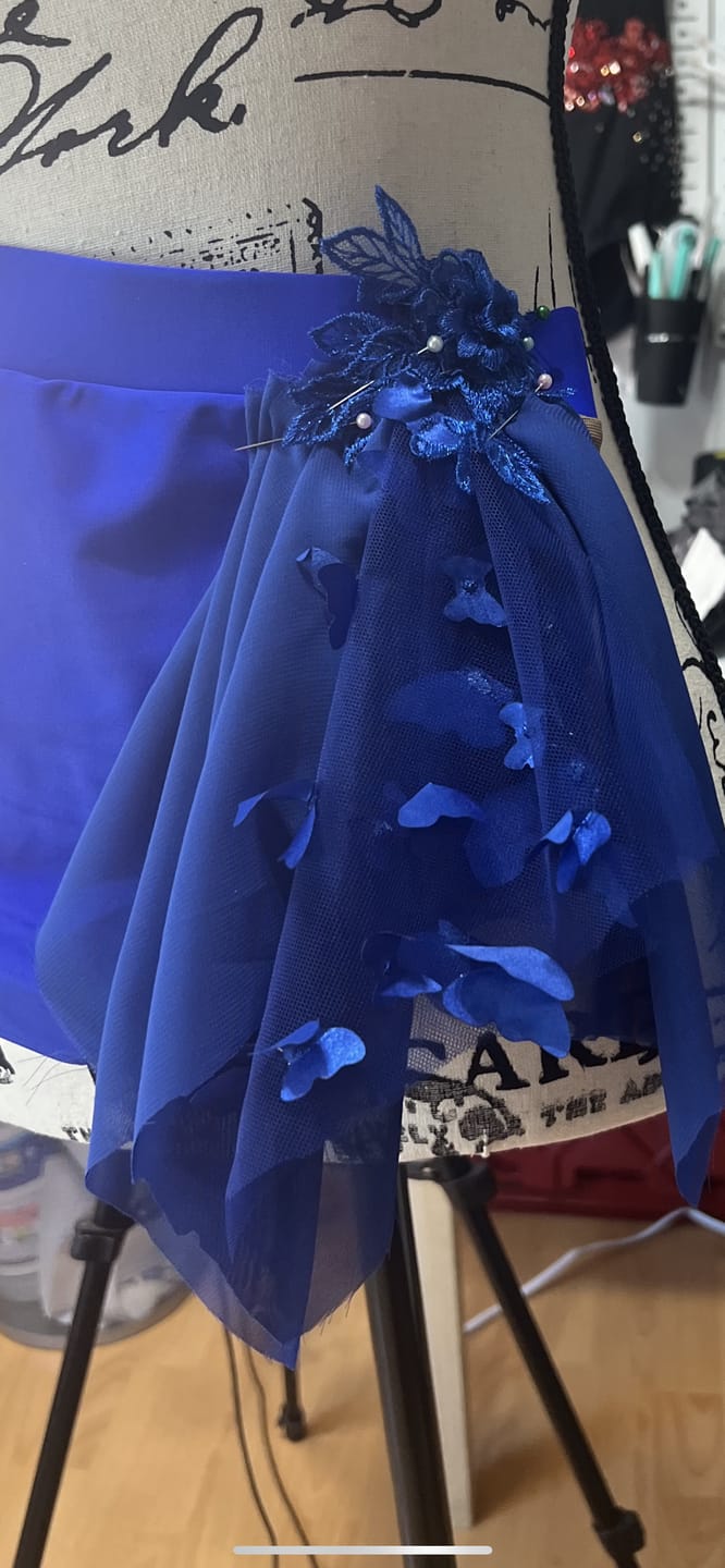 Customer photo review of Royal Blue 3D Butterfly Lace
