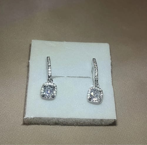 Customer photo review of Moissanite Huggie Hoop Earring