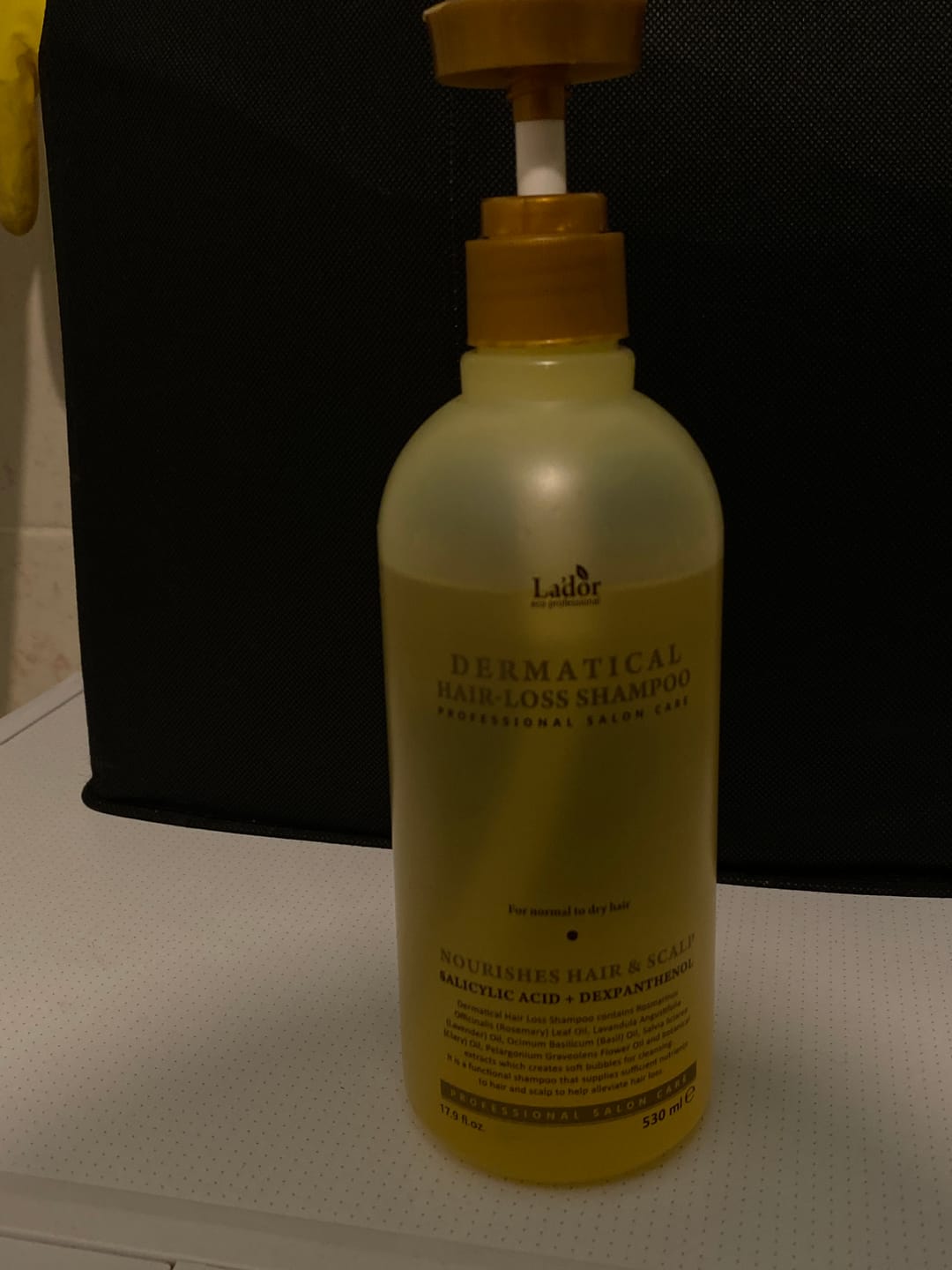 Customer photo review of Bezsulfātu šampūns matu izkrišanas novēršanai Lador Dermatical Hair-Loss Shampoo