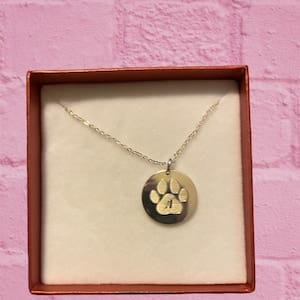 Customer photo review of Personalized Pet Paw Print Charm Necklace
