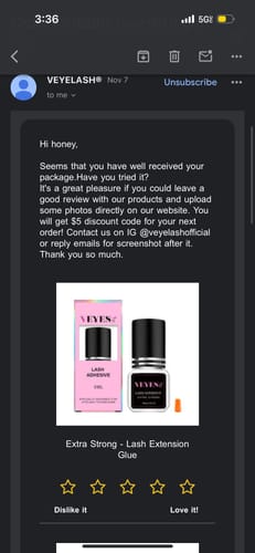 Customer photo review of Extra Strong - Lash Extension Glue