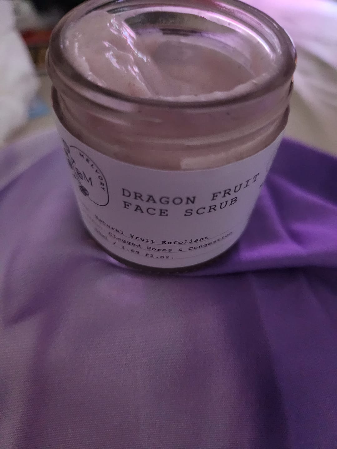 Customer photo review of Dragonfruit Face Scrub