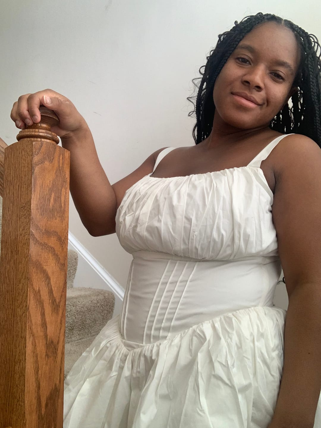 Customer photo review of 'Harper' Ivory Fuller Bust Mini Cotton Sundress