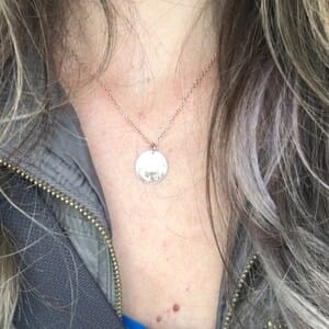 Customer photo review of Personalized Pet Paw Print Charm Necklace