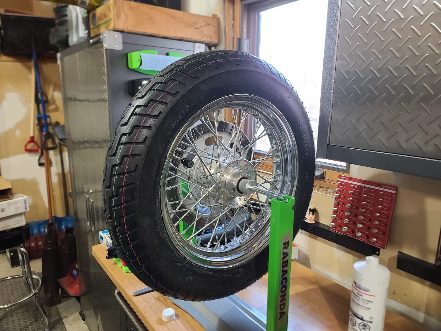 Customer photo review of Motorcycle Wheel Balancer