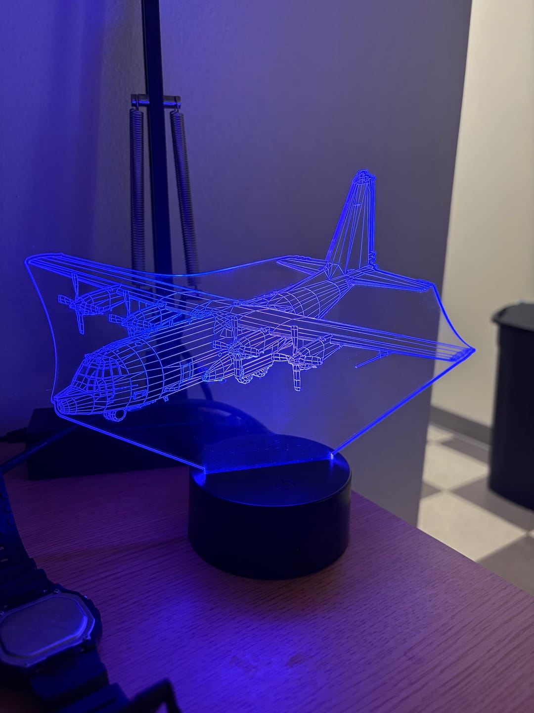 Customer photo review of Military C-130 Transport Plane - 3D Optical Illusion Lamp