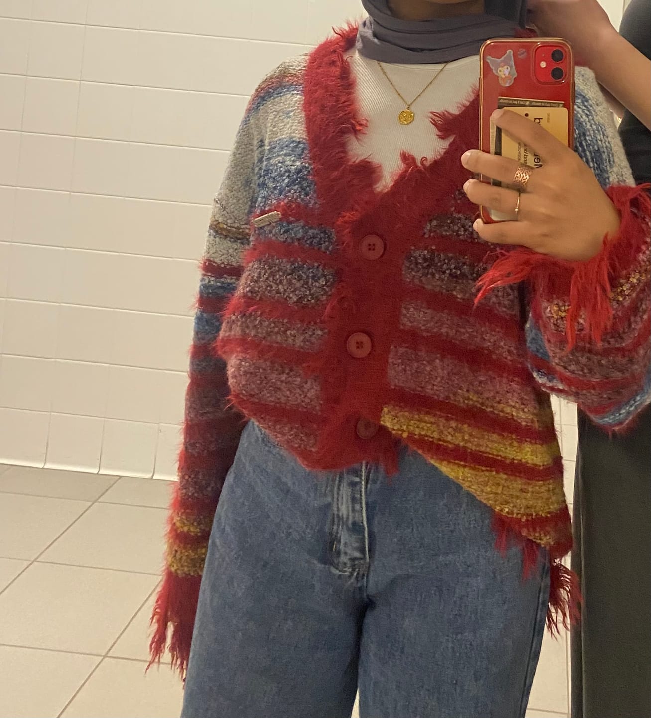 Customer photo review of Aelfric Eden Fringe Stripe Cardigan