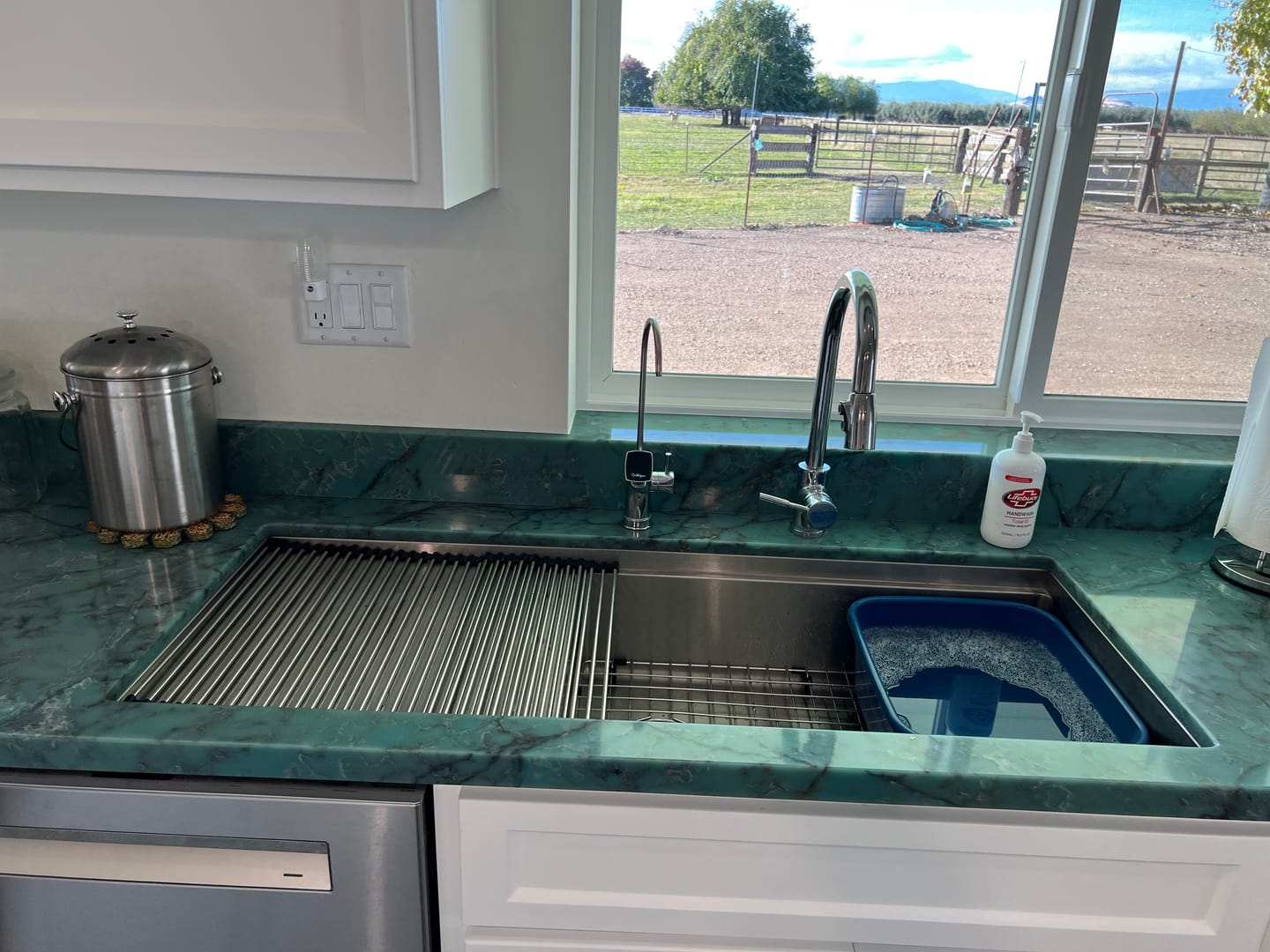 Customer photo review of 47" Undermount Drainboard Workstation Sink – 16 Gauge Stainless Steel Single Bowl – 8" Deep – Reversible – Seamless Drain (5LPS27c-8)